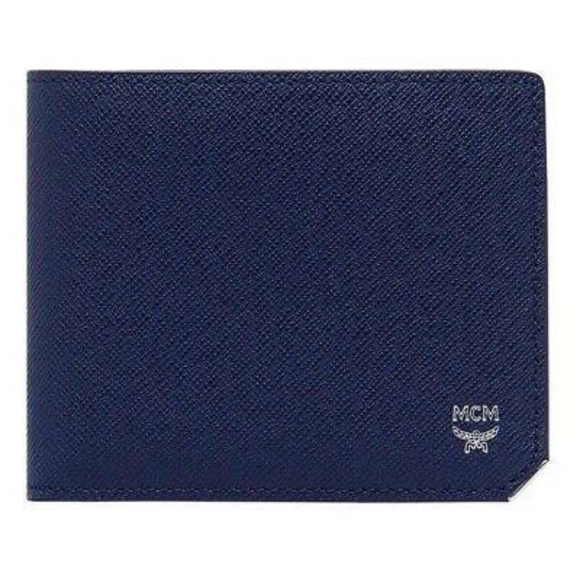 🔷️MCM NAVY BI-FOLD CARD CASE - Picture 1 of 10